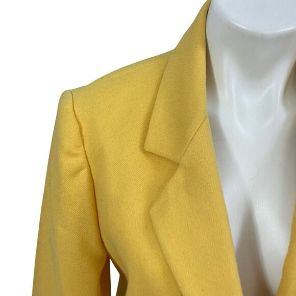 Savannah Blazer Womens 8P Jacket Yellow Wool VTG Career Professional Work Office - Picture 12 of 14